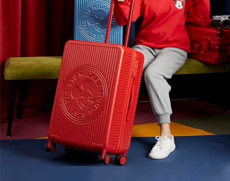 迪士尼行李箱拉杆箱女红色结婚陪嫁箱24寸万...