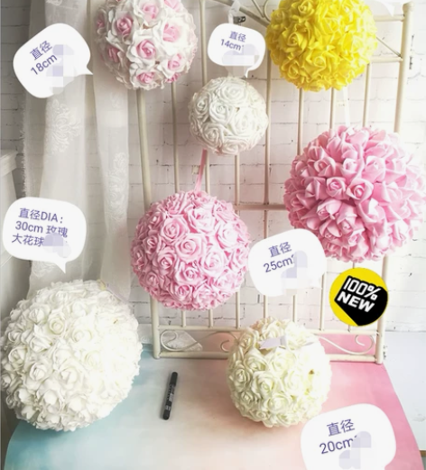 外贸出口PE玫瑰花球，心形玫瑰一箱，适合婚...