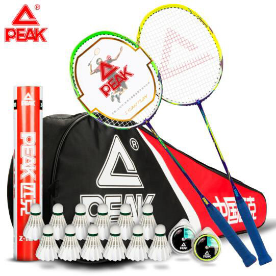 匹克 碳素超轻羽毛球拍2支装已穿线vs19...