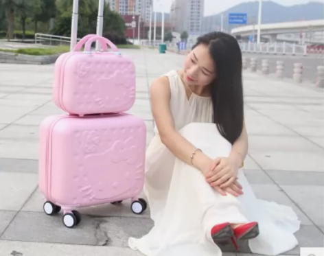 【终身保修】凯蒂猫16寸密码拉杆箱 女 子...