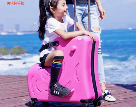小孩拉杆箱可坐可骑行李箱儿童旅行箱抖音同款...
