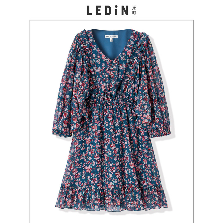 乐町连衣裙，夏装裙子仙女超仙森系雪纺裙##...