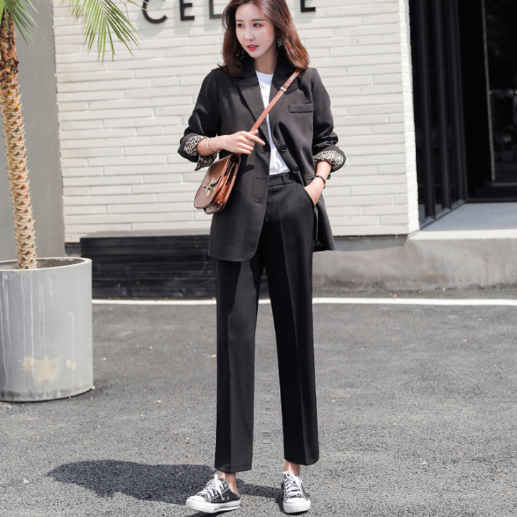 西装裤女直筒宽松夏季薄款高腰九分职业正装工...