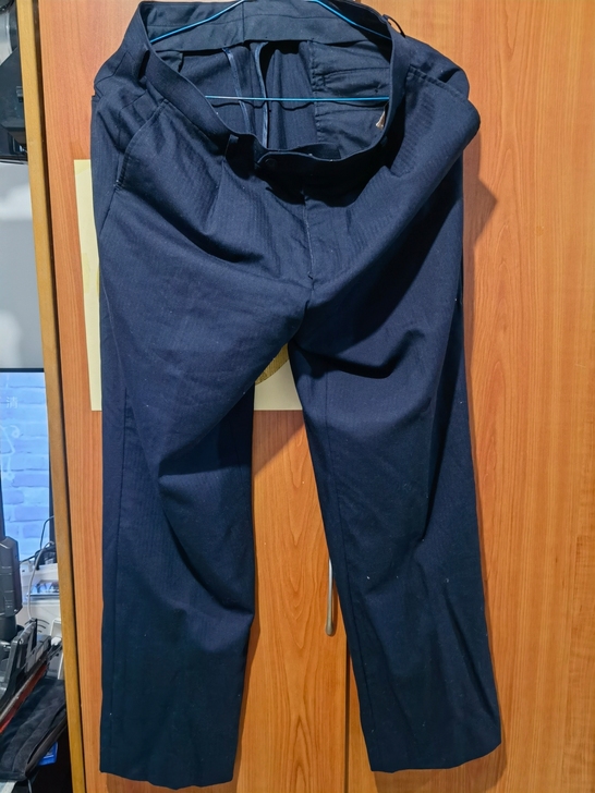 【闲置】男士深蓝暗纹西裤，L号，裤长104...