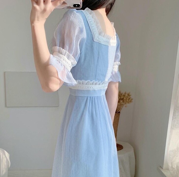 仙气飘飘连衣裙159入的，甜美仙女初恋森系...