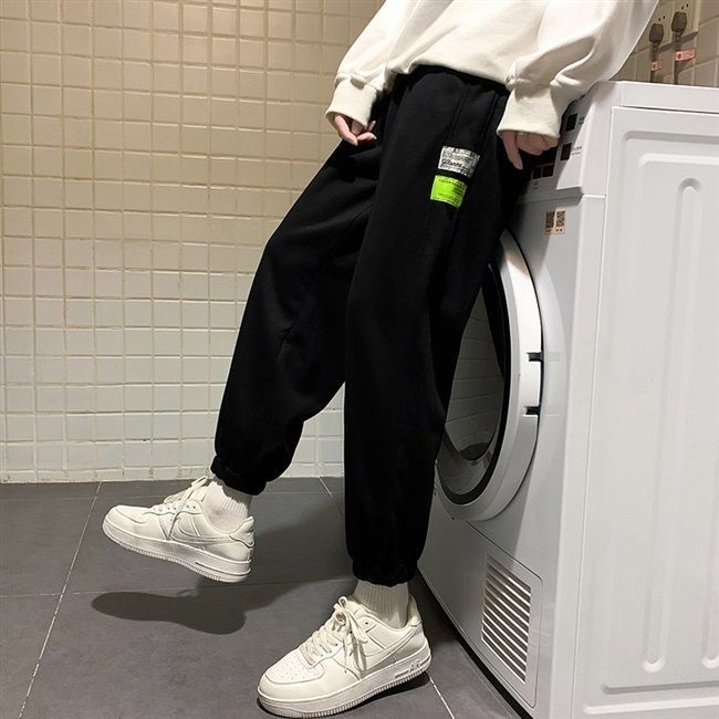 秋冬季加绒加厚裤子男运动裤宽松韩版潮流休闲...