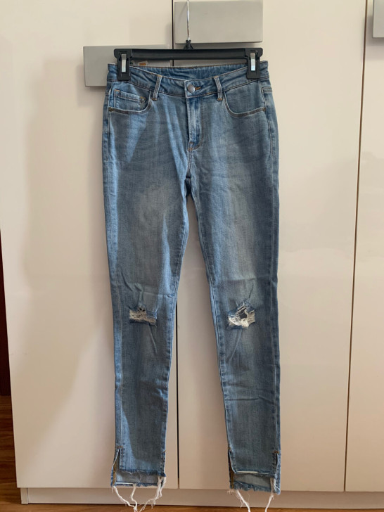 正品张大奕牛仔裤小脚裤9洗