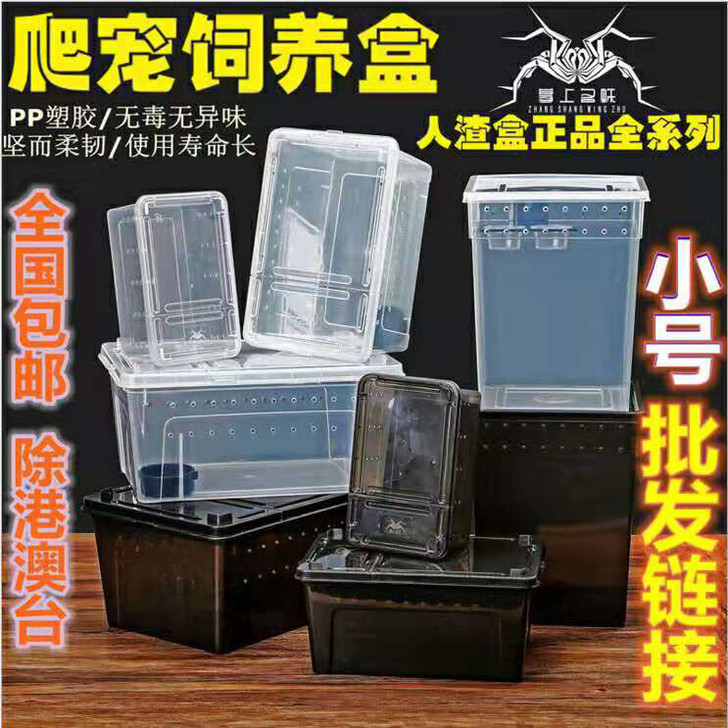 爬虫饲养盒小号塑料饲养盒子面包虫蜘蛛甲虫蜗...