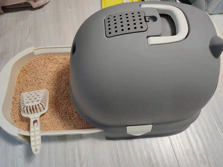 【秒杀】猫砂盆全封闭抽屉顶入式大号猫厕所防...