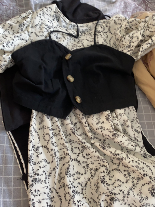 韩国大东门2021新款韩版碎花森系连衣裙+...