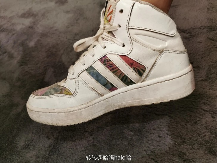 8成新正品阿迪达斯高邦白鞋运动鞋