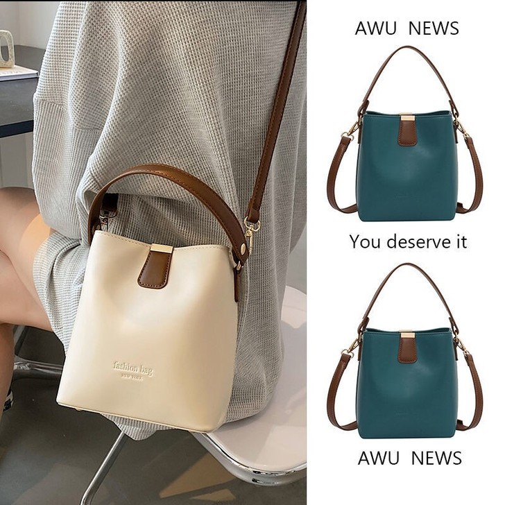 ［限时特价］质感水桶手提包包女2021新款...