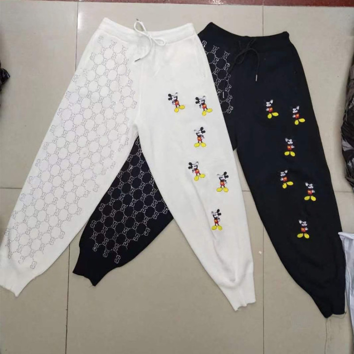 米奇刺绣裤子女2020新款春秋弹力休闲裤，...