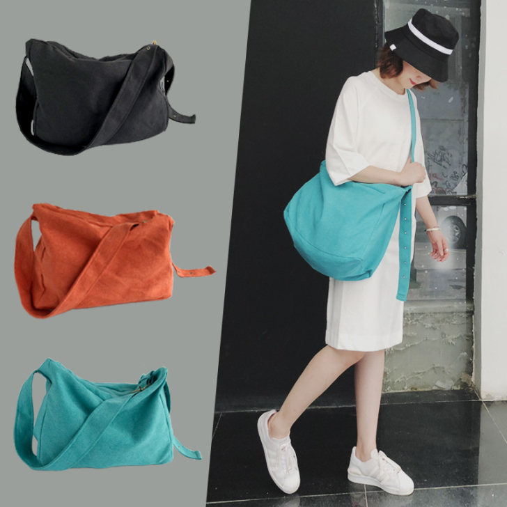 懒人包 男女潮 大容量大包托特包街头纯色简...