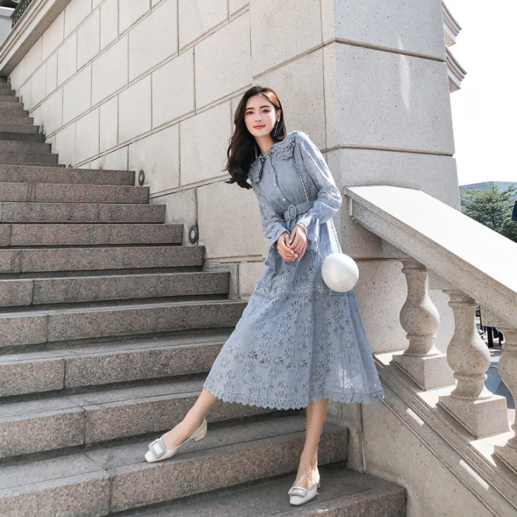 2021春款智熏法式桔梗裙子仙女超仙森系收...