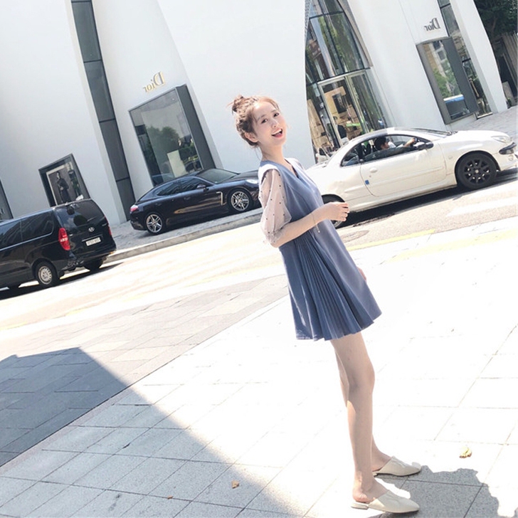 2019夏季新款裙子很仙的法国小众超仙仙女...