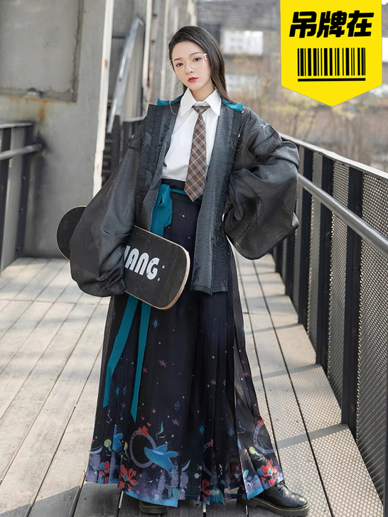 重回汉唐鲸落正品原创明制马面裙对襟短衫暗纹...