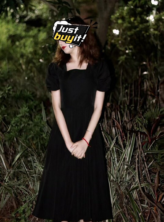 出黑色气质长裙