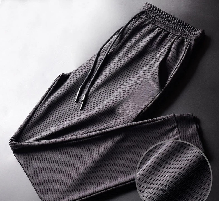 夏季裤子男冰丝超薄款透气运动休闲裤男宽松韩...