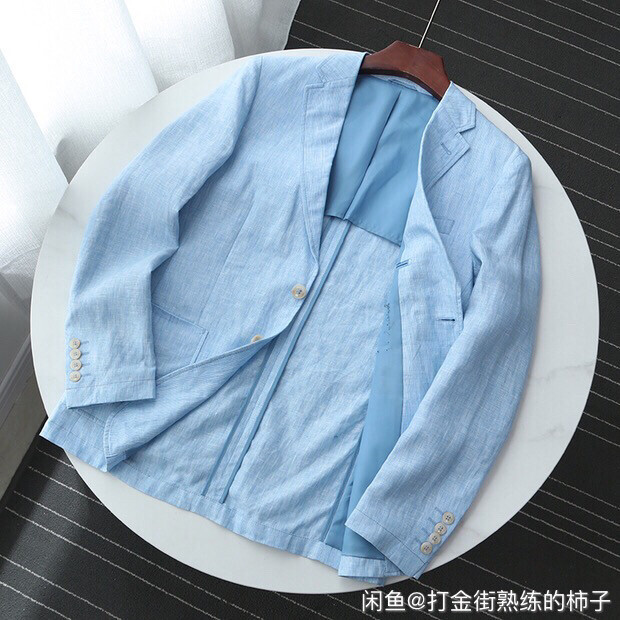 轻奢！100%亚麻！男士青年男商务休闲棉麻...