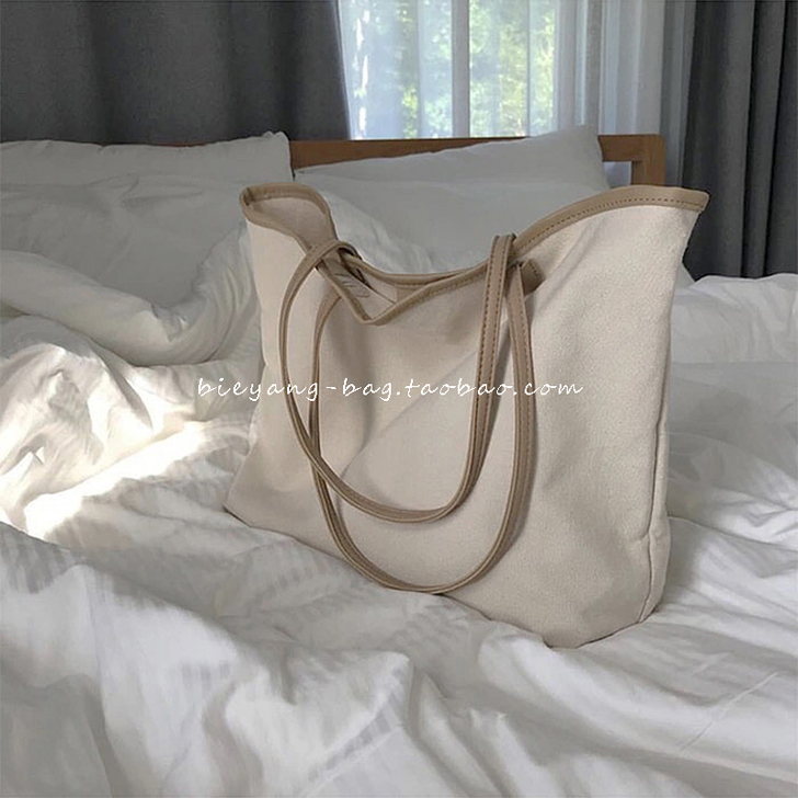 别样复古简约韩版大容量帆布包女夏新款ins...