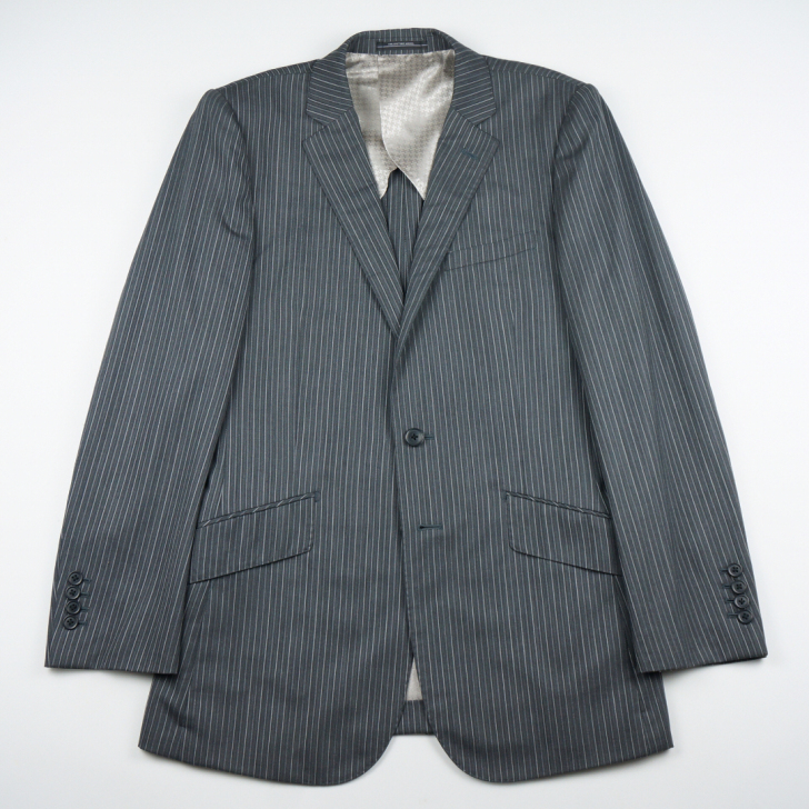 vintage西装日本潮牌中古羊毛男西服灰...