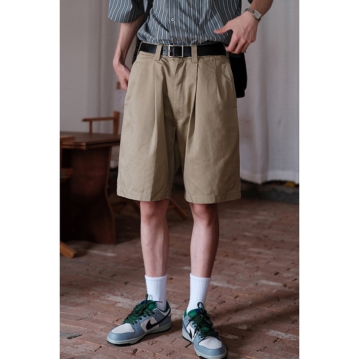 可乐生活原创 夏季日系直筒宽松双褶city...