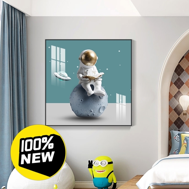 全新 现代卧室床头装饰画宇航员遨游太空卡通...