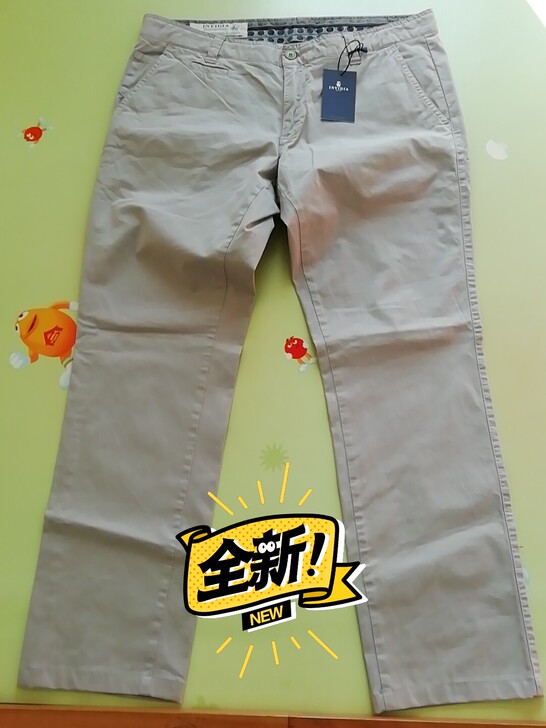 INVIDIA小狮子男士商务裤子浅灰色微弹...