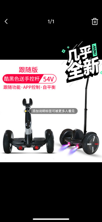 领奥平衡车。这个不是小朋友骑得玩具，是完全...