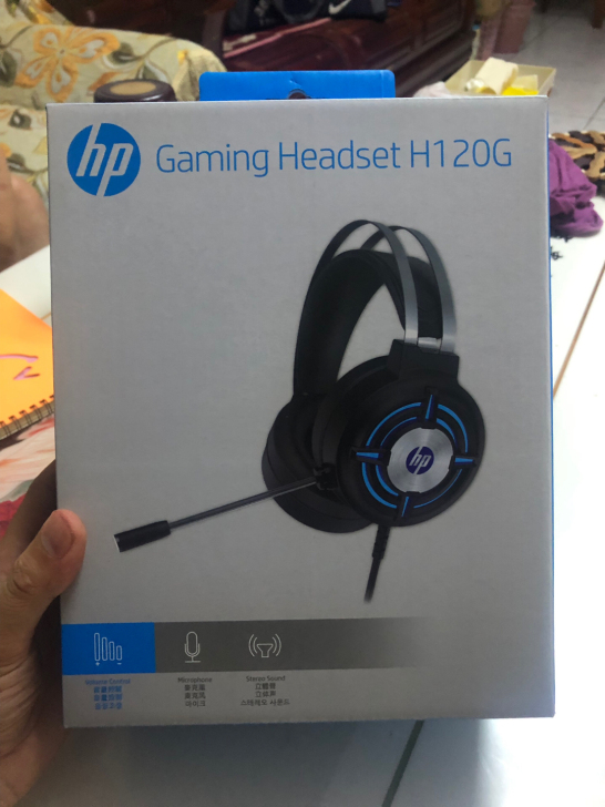 全新惠普游戏耳机，型号:H120G，仅打开...
