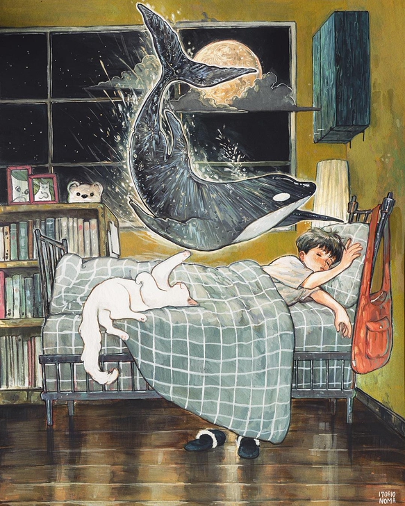 韩国插画梦幻水彩水粉插画作品临摹参考素材4...