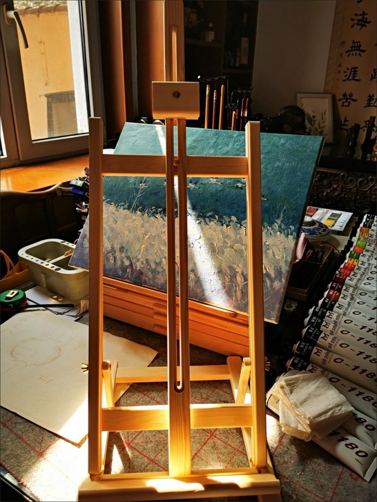 工作室不开了 全新进口松木画架桌面台式折叠...