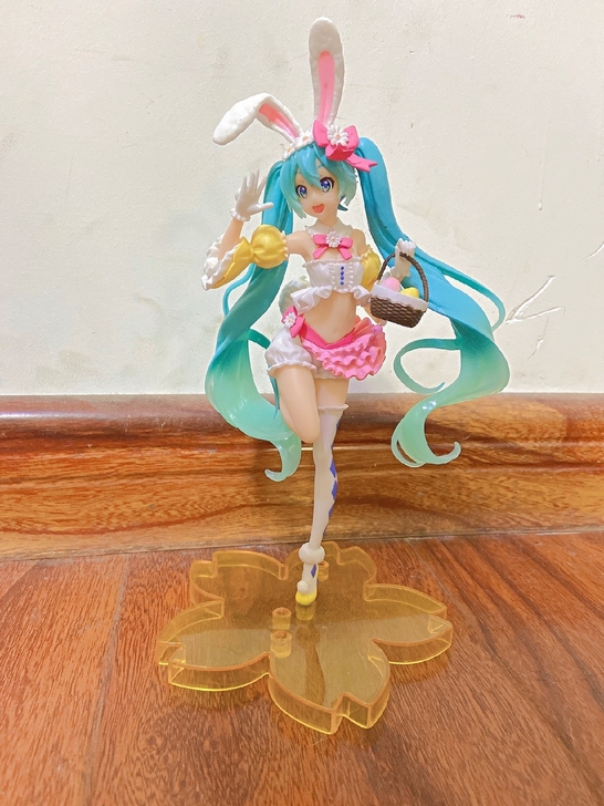 兔子耳朵初音未来长发手办少女公主玩偶模型装...
