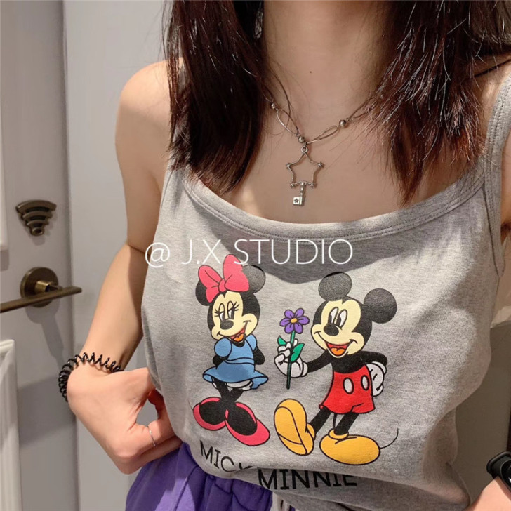 港味夏季短款内搭打底无袖性感吊带上衣女小清...