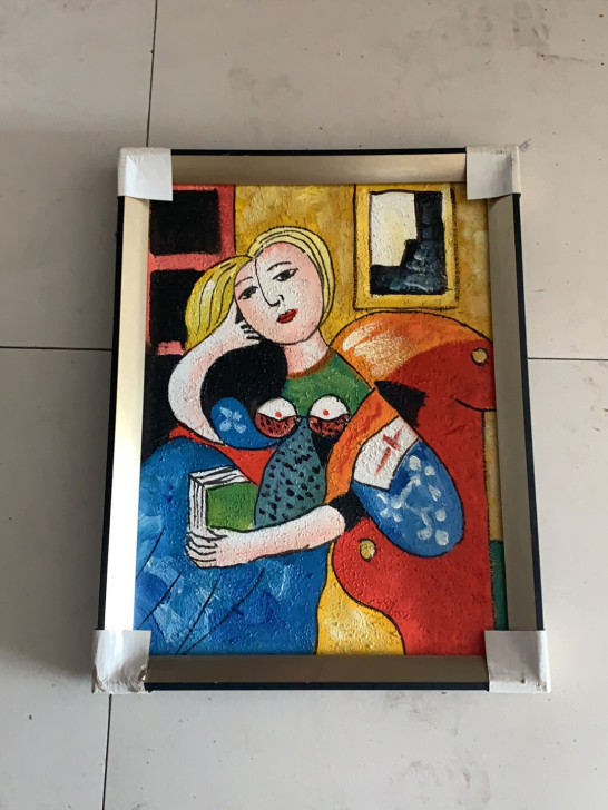 纯手绘毕加索抽象装饰画 工艺：手绘 画芯材...