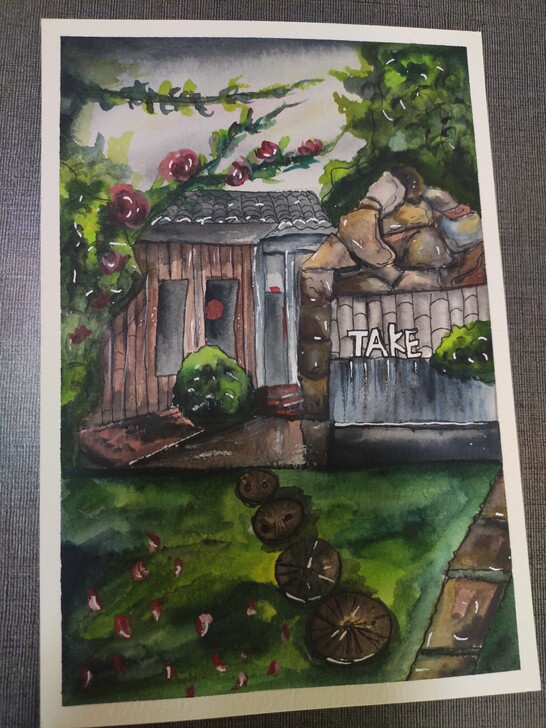 随笔风景水彩画练手作品捡漏装饰画纯手绘私人...