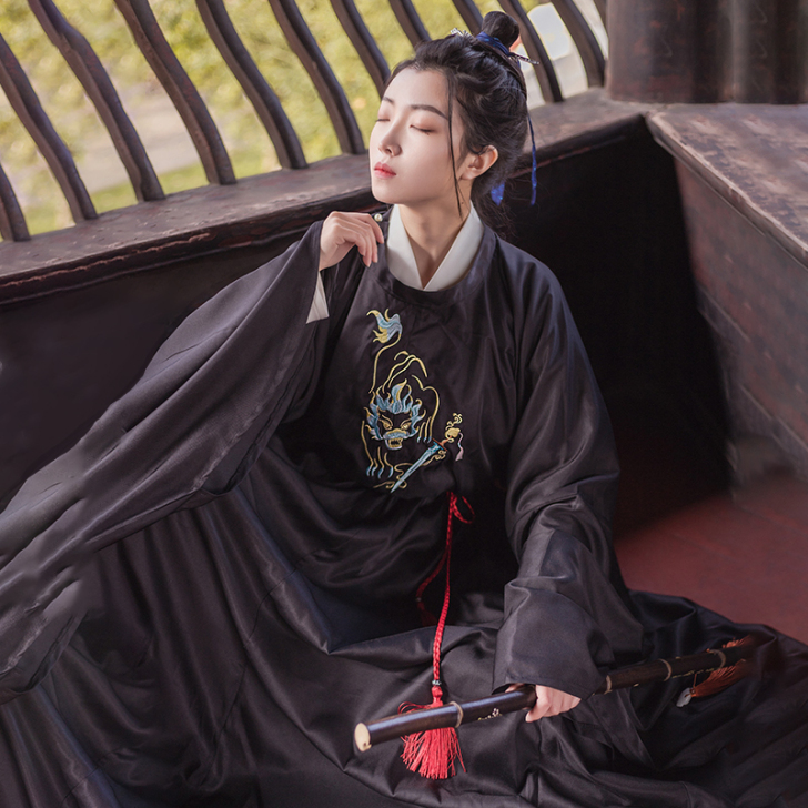 小鱼儿原创灵烟广袖明制圆领袍男女款汉服正品...