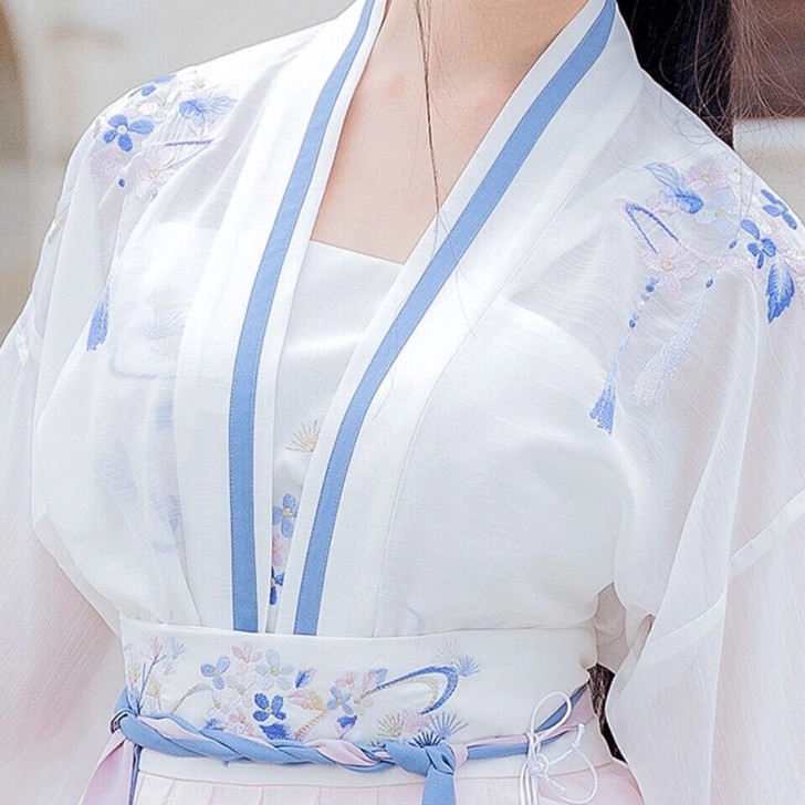 新款汉服古装衣服女百搭齐腰齐胸裹胸吊带纯白...