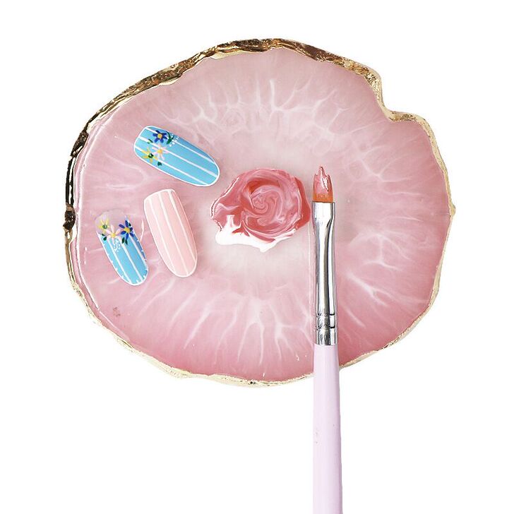 美甲调色板日式 指甲作品展示板 美甲店金边...