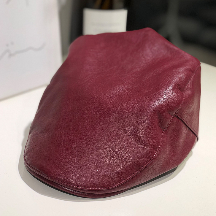 鸡晕君网红同款皮质贝雷帽女式春天短檐鸭嘴帽...