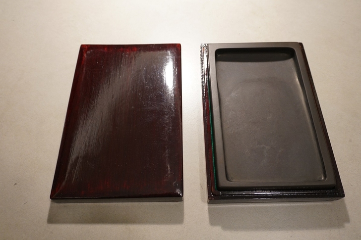 旧工大漆木盒玉堂端砚，盒22.3  14....