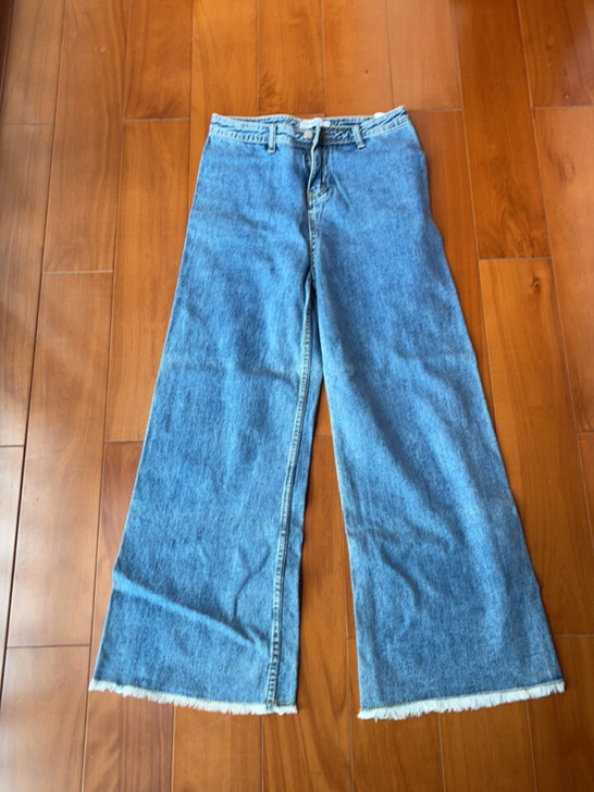 阔腿高腰牛仔裤m