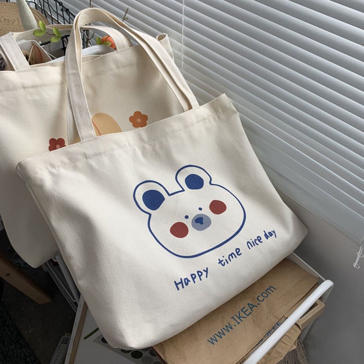 包包女2021新款ins帆布包女学生韩版单...