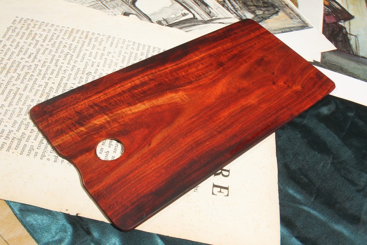 调色板 赞比亚血檀料 实木油画调色板 手工...