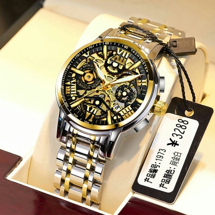 《超市倒闭亏本清仓》全自动机械男士手表瑞士...