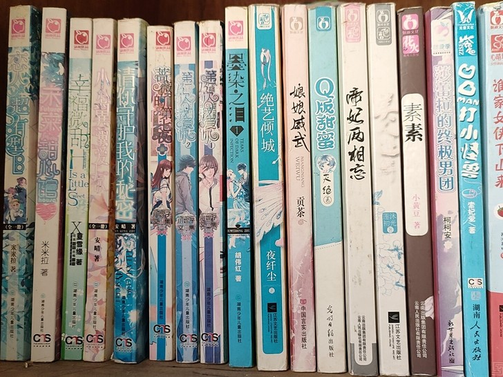 有很多以前买的小说，书基本保存完好。