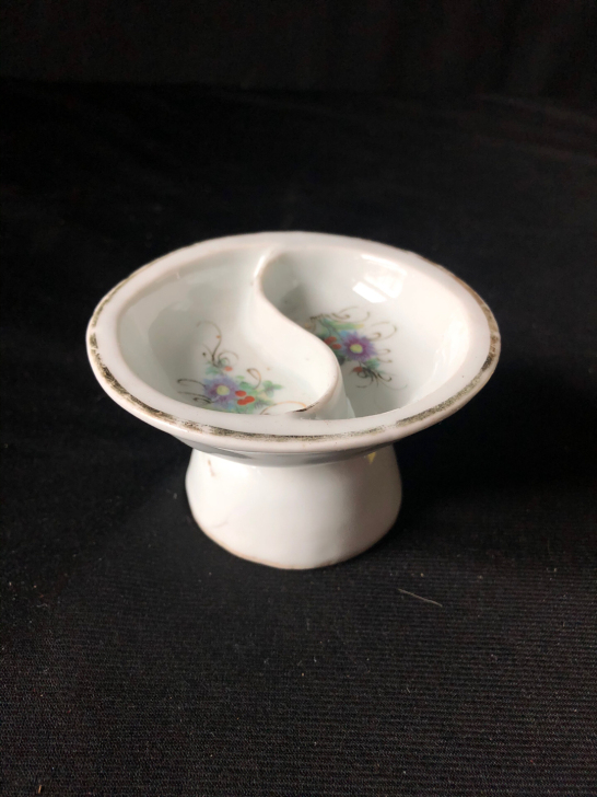 民国时期粉彩瓷调色盒一个民俗文化老瓷器