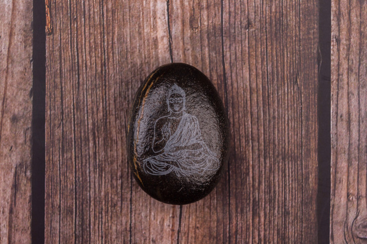 手工鹅卵石制作石头画临摹古代画博古架茶宠镇...