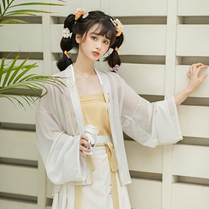 池夏 夏:鹿铃儿对襟短衫短百迭裙宋制汉服原...